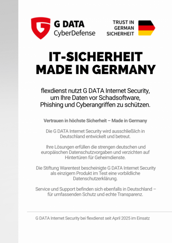 G-DATA CyberDefense Made in Germany eingesetzt bei flexdienst
