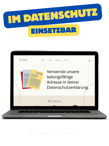 Nutze unsere ladungsfähige Adresse in deiner Datenschutzerklärung