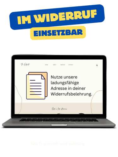 Nutze unsere ladungsfähige Adresse in deiner Widerrufsbelehrung