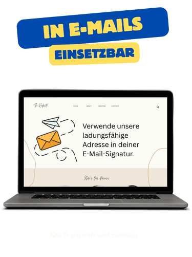 Verwende unsere ladungsfähige Adresse in deiner E-Mail-Signatur