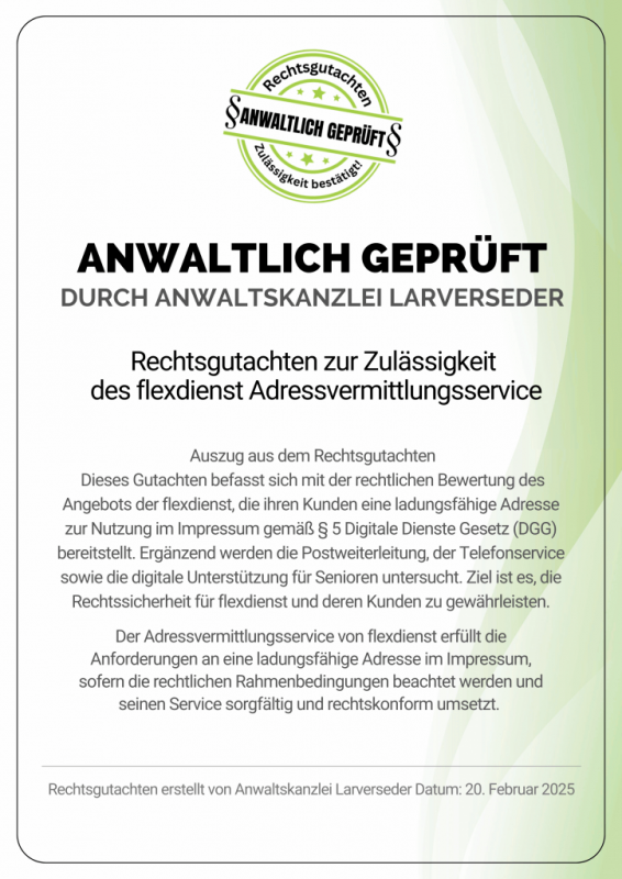 Rechtssicherheit für dein Impressum Dank anwaltlicher Prüfung