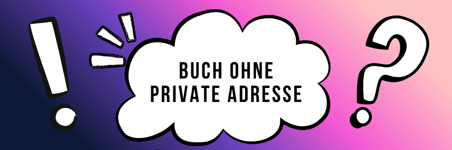 Buch ohne private Adresse veröffentlichen