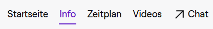 Das Impressum wird auf Twitch im Profilbereich unter dem Reiter „Info“ eingebunden (siehe Beispiel).